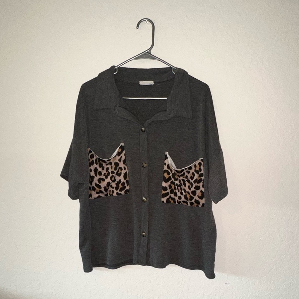 Oversized button front